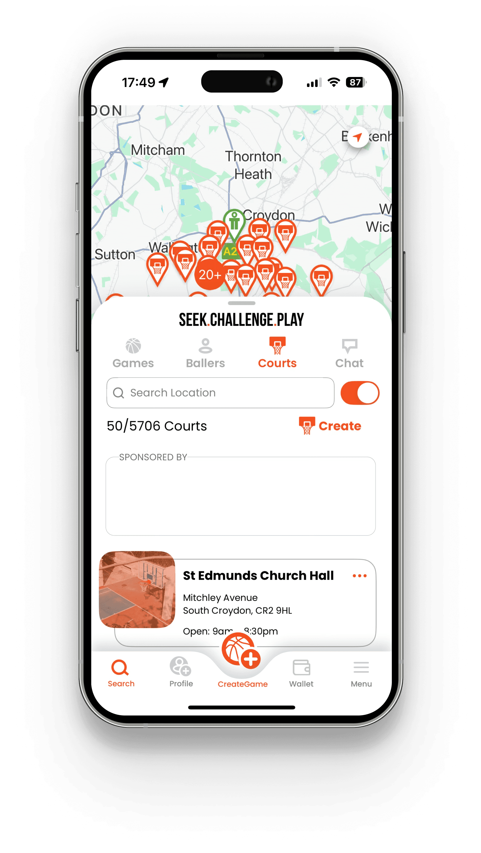 WOOOBA choose court screen